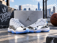 Men's Jordan 11 Retro “White & Silver” Size US 7-12 NEW picture