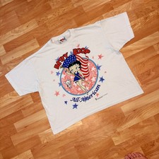 Vintage 1994 Betty Boop All American White T-Shirt Single Stitch 90s Graphic Tee picture
