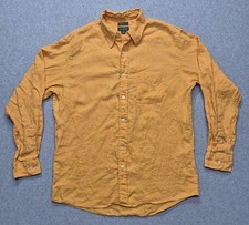 Vintage J Crew Oarsman Shirt Mens M Mustard Gold 100% Irish Linen Button Down picture