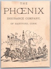 1870s Victorian Trade Card Phoenix Insurance Fire Engine Electoral College Back picture
