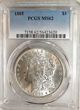 1885 P Morgan Dollar PCGS MS62 UNCIRCULATED BETTER DATE $1 Coin BUY IT NOW picture