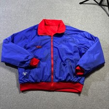 Vintage Columbia Reversible Bomber Jacket Mens XL Blue Red Thinsulate Insulated picture