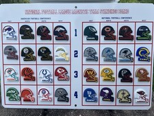 VINTAGE NFL 2026 METAL MAGNETIC STANDING BOARD FULL SET 32 RUBBER FRIDGE MAGNETS picture