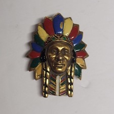 40's Fur / Dress Clip - Native Chief - Unsigned Coro - Costume Jewelry picture