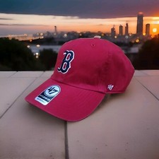 '47 Boston Red Sox Clean Up Red Adjustable Strap Hat Dad Cap New picture