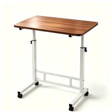 1 Tier Adjustable Height Movable Patio Table Outdoor BBQ Cart Outdoor Walnut New picture
