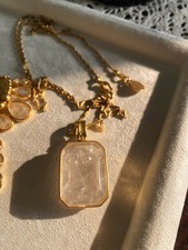 Goossens Fashion Charm Square Large Natural Crystal Necklace Sweater Chain 80cm picture