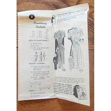 VTG 40s Dress ORIGINAL Sewing Pattern Uncut Chicago Daily Times Marian Martin picture