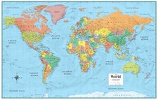 32x50 RMC World Map Poster Signature Series Large Wall Map picture
