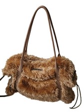 Vintage Diesel FauxFur Shoulder Bag Y2K Tote Alt AvantGarde Utility 00s Gorpcore picture