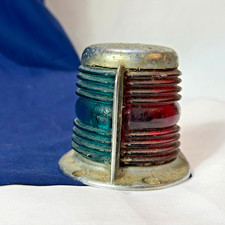Vtg Perko Bow Light Chrome Bicolor Navigation Combination Flagstaff Red Green picture