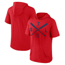 St. Louis Cardinals Performance Hooded Half Sleeve Shirt Mens Large Red - NWT picture