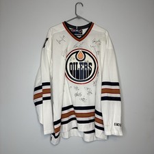 Vintage 1999-2000 Signed Edmonton Oilers Hockey Jersey NHL CCM Canada Size 2XL picture