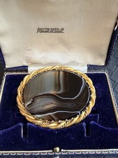 Victorian Gold Plated Scottish Agate Brooch picture