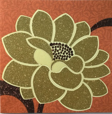 Papyrus- Thanksgiving / Autumn- Blank - Golden Flower - Glitter- 5X5 size picture