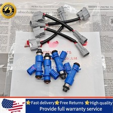 4x New Acura RDX 410cc Denso Fuel Injectors w/Adapters: Flow Sheet Included picture