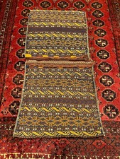 COLLECTORS ITEM Antique Amaki Khorjin Horse Bag Complete Pair of Saddle Bag picture