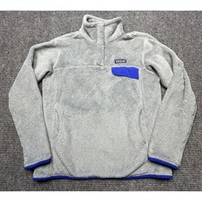 Patagonia Re-Tool Snap-T Pullover Women M Gray Blue Polartec Fleece picture