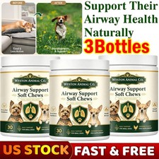 3Pack Weston Animal Co Airway Support Soft Chews For Small Breeds, 30 Chews ~US picture