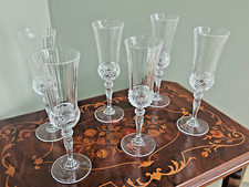 Italian Aurea Fluted Champagne Glasses Royal Crystal Rock Set Of 6 - 8.5