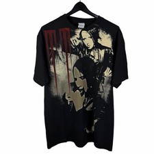 Vintage 2000s Marilyn Manson All Over Print Rock Band Music Shirt Size L picture