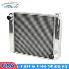 Polished 24'' x 19'' 2-Rows Universal Aluminum Racing Radiator For Ford Chevy GM picture
