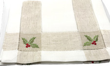 NWOT CHARLES GALLEN IRELAND Easy Care Poly/Linen Holly Table Runner 14
