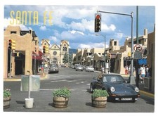 Santa Fe New Mexico Street View Church Cars Postcard 6'' x 4'' picture