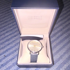 Ted Baker London Quartz Analog Silver Dial 40mm Steel Case Gray Leather Box picture