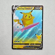 Pokemon TCG Surfing Pikachu V 008/025 Celebrations UR Full Art Holo picture