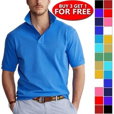 Men's Causal Cotton Polo Shirt Jersey Short Sleeve Sport Causal Golf T Shirt picture