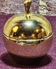 Vintage Avon Golden Apple Candle Holder With Candle 1960's. SEE Cond. Descript. picture