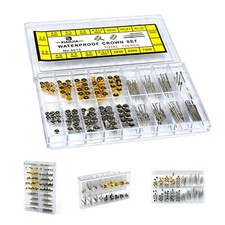 New 170PC Mixed Watch Stem And Crown Repair Parts Assortment Spare Parts Box Set picture