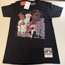 Greg Maddux Atlanta Braves Mitchell & Ness MLB Bootleg T-Shirt Small NWT picture