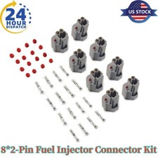 8Packs FOR Nippon Denso 2-Pin Fuel Injector Connector Plug Clip Kit 90980-11153 picture