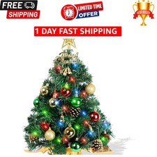 AGIRL Small Christmas Tree with Lights,22 in Mini Tabletop Tree Desk Decor picture