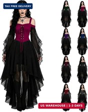 Witch Costume Women Halloween Dresses 2026 Adult Renaissance Medieval Vampire Bu picture