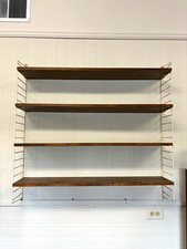 Vintage Mcm Nisse & Kajsa Strinning Teak String Wall Shelf￼ picture
