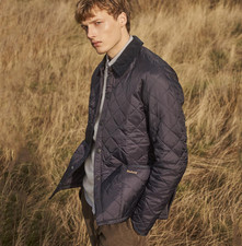 Barbour Men's Liddesdale Quilted Jacket in Navy MSRP $ 265 British Heritage picture