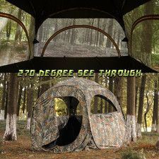 Pop-Up Hunting Ground Blind with 270° See Through, Lightweight 1-2 Person Huntin picture