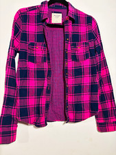 Abercrombie & Fitch Women’s Plaid Flannel Button-Up Collared L/S Shirt M picture