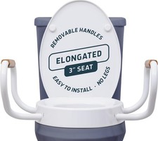 Lunderg 3 Inch  Raised Toilet Seat with Handles -Elongated - Easy to Install picture