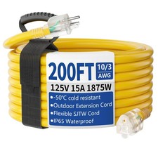 Cismorvex 200ft Outdoor/Indoor Extension Cord with Lighted 10/3 Gauge Ultra 3... picture
