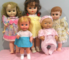 Adorable Vintage All Vinyl & Vinyl & Plastic Dressed Doll Lot picture