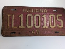 1949 Indiana Vintage License Plate picture