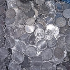 Lot 2,000 Coins Israel One 1 Agora Scalloped Coin Agorot Aluminum Barley Hebrew picture