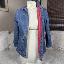 Vintage Wrangler Premium Quality Gear Womens Denim Jacket L Western Stripe Lined picture