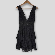 NWT She & Sky Little Black Dress Eyelet Lace Boutique Whimsygoth Chic LBD Small picture