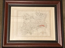 Framed Middlesex London BY JOHN CARY GENUINE ANTIQUE ENGRAVED  MAP c1787 picture