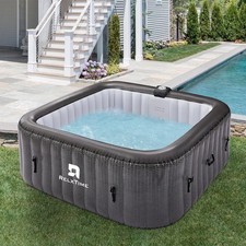 RELXTIME 73x73 Inch Portable Inflatable Hot Tub for 4-6 Person Square Spa,Black picture